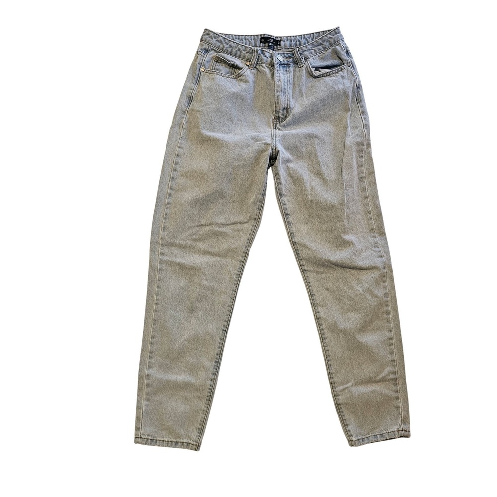 Missguided Riot High Rise Mom Jeans Light Blue Wash‎ Tapered US 6 UK 10 EUR 38